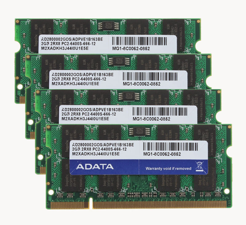 Adata 8GB 4X 2GB 2 GB PC2-6400S DDR2 800Mhz SODIMM Laptop RAM Memory CL6 Non-Ecc