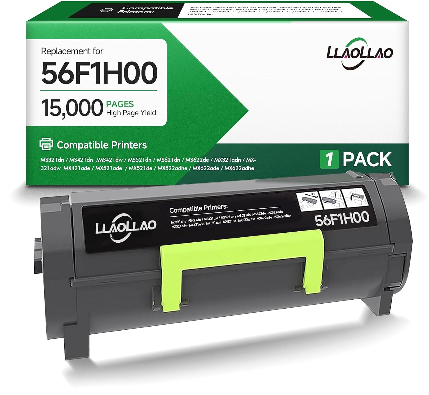 56F1H00 High Yield Black Toner Cartridge Replacement for Lexmark MS & MX Series