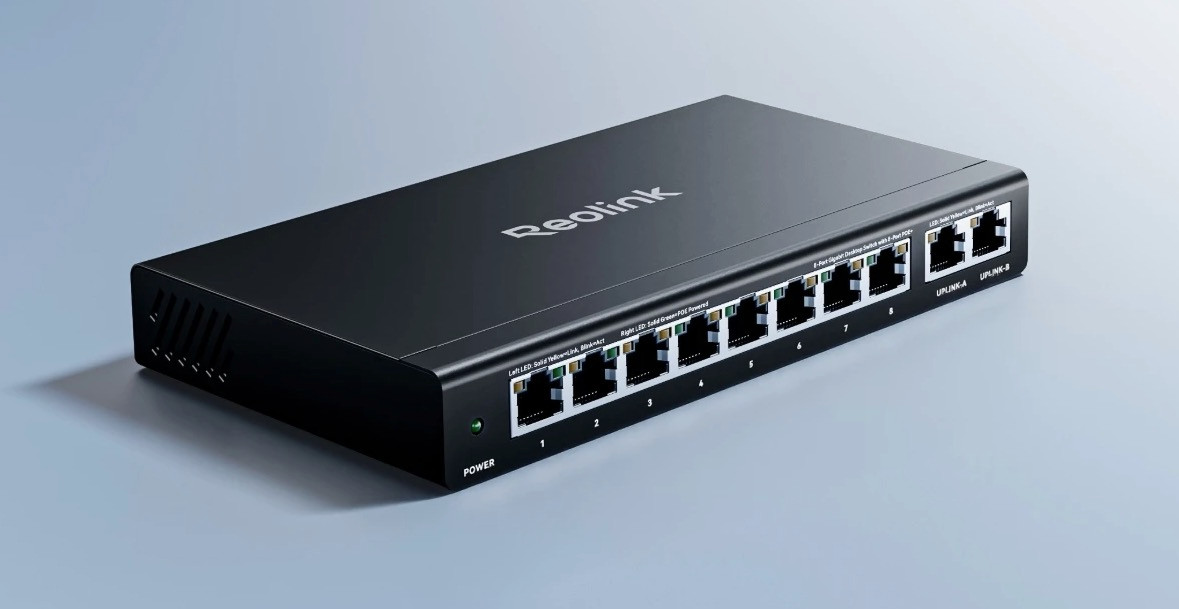 REOLINK PoE Switch 8 PoE And 2 Gigabit Uplink Ports RLA-PS1