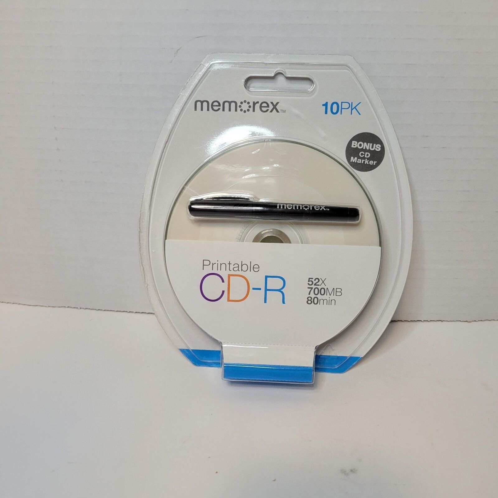 Memorex 10 Pack PK Printable CD-R CDR 52X 700MB 80 MIN Minute + Marker Pack NEW