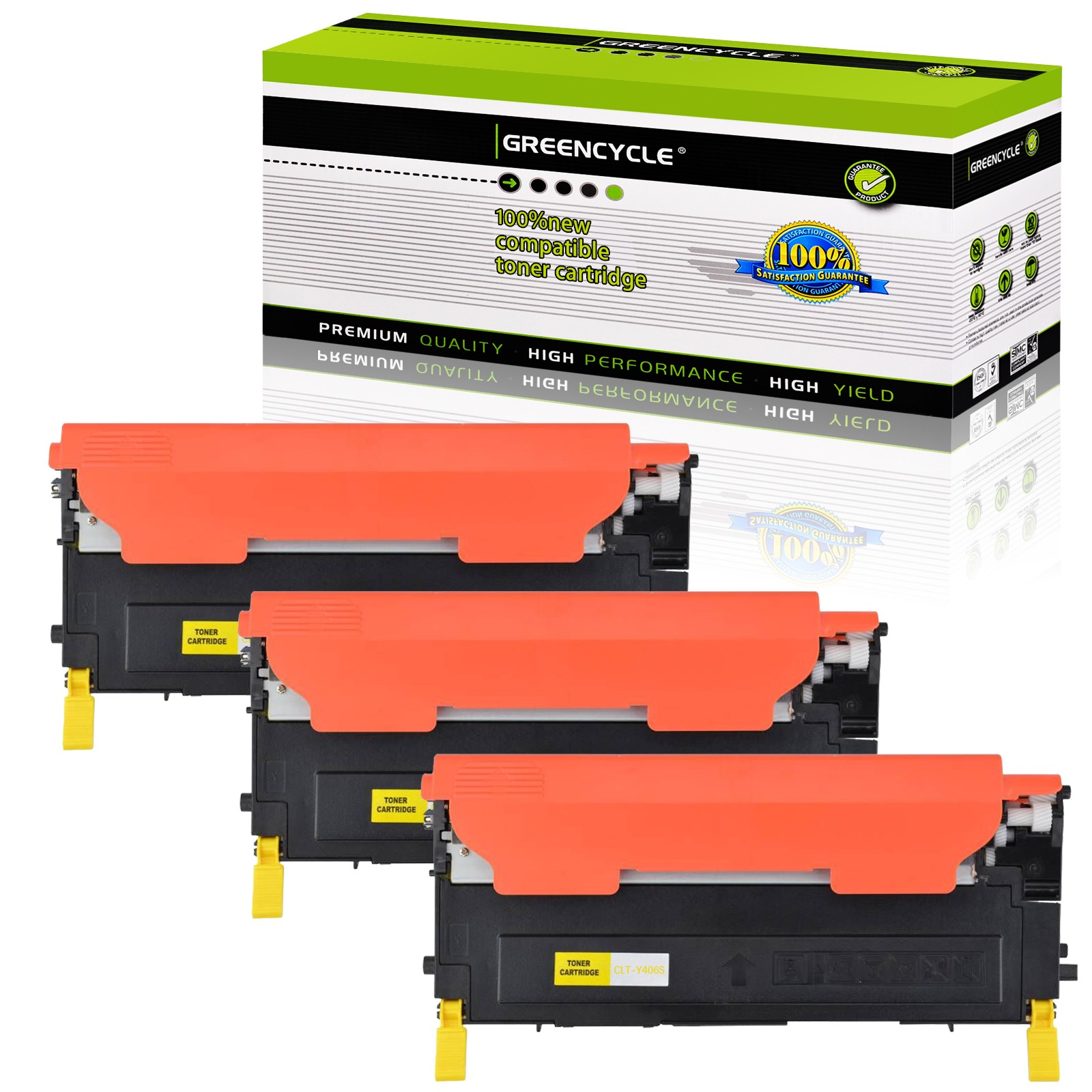3PK YL Toner Fits for Samsung CLT-Y406S CLX-3300 3302 3303FW 3305FN/FW/W 3307FW