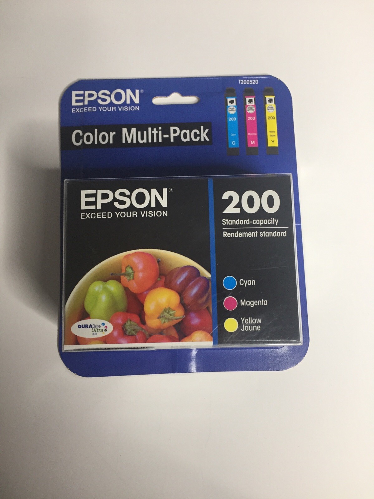 Genuine EPSON 200 Cyan Magenta & Yellow Ink Cartridges T200520 Expired 11/2018 