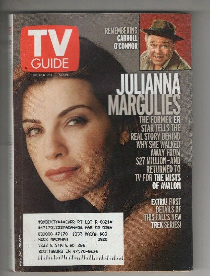 STAR TREK TV Guide July 14-20 2001 Julianna Margulies Carroll O'Connor 