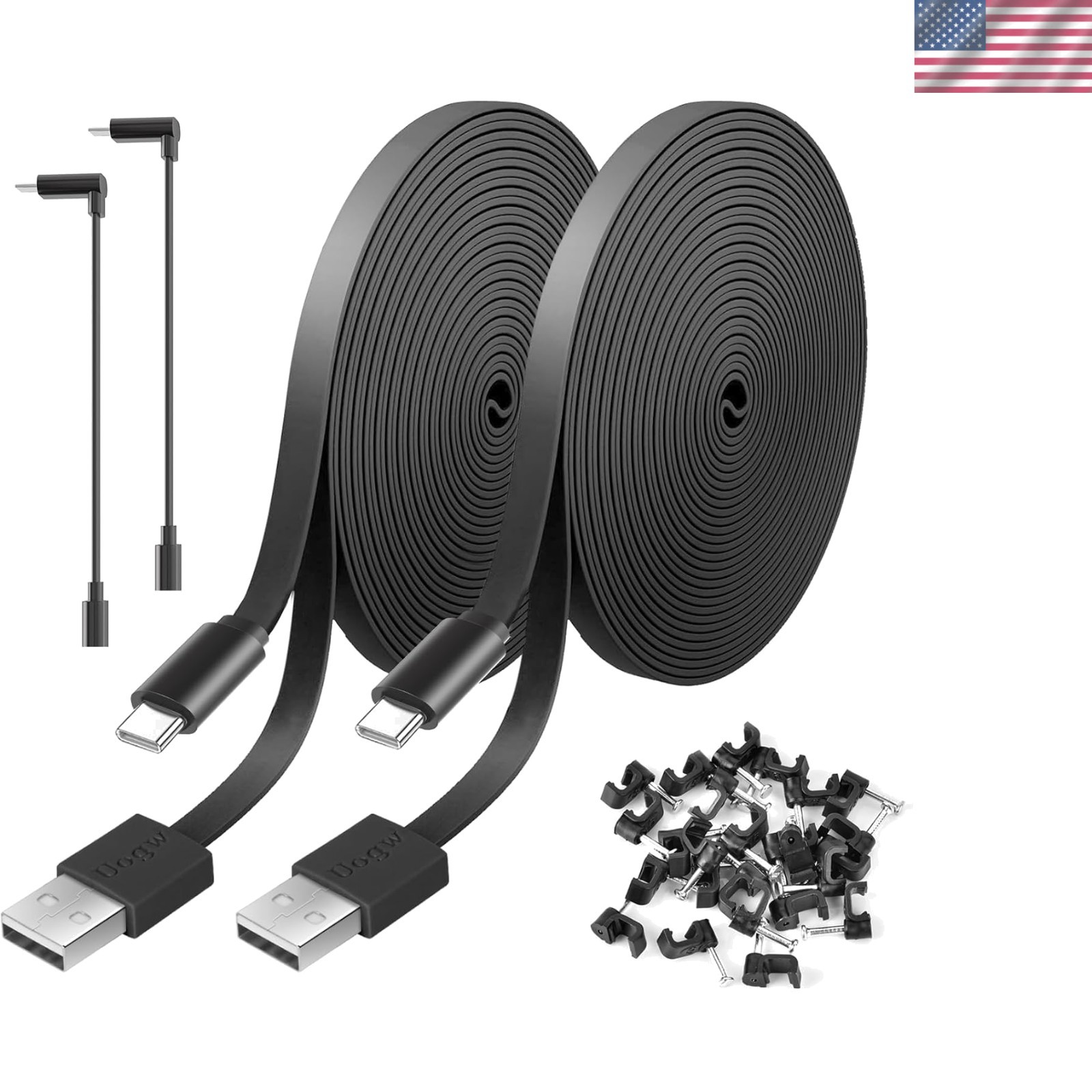Dual 30FT Power Extension Cables for Wyze, Blink, & Indoor Security Cameras