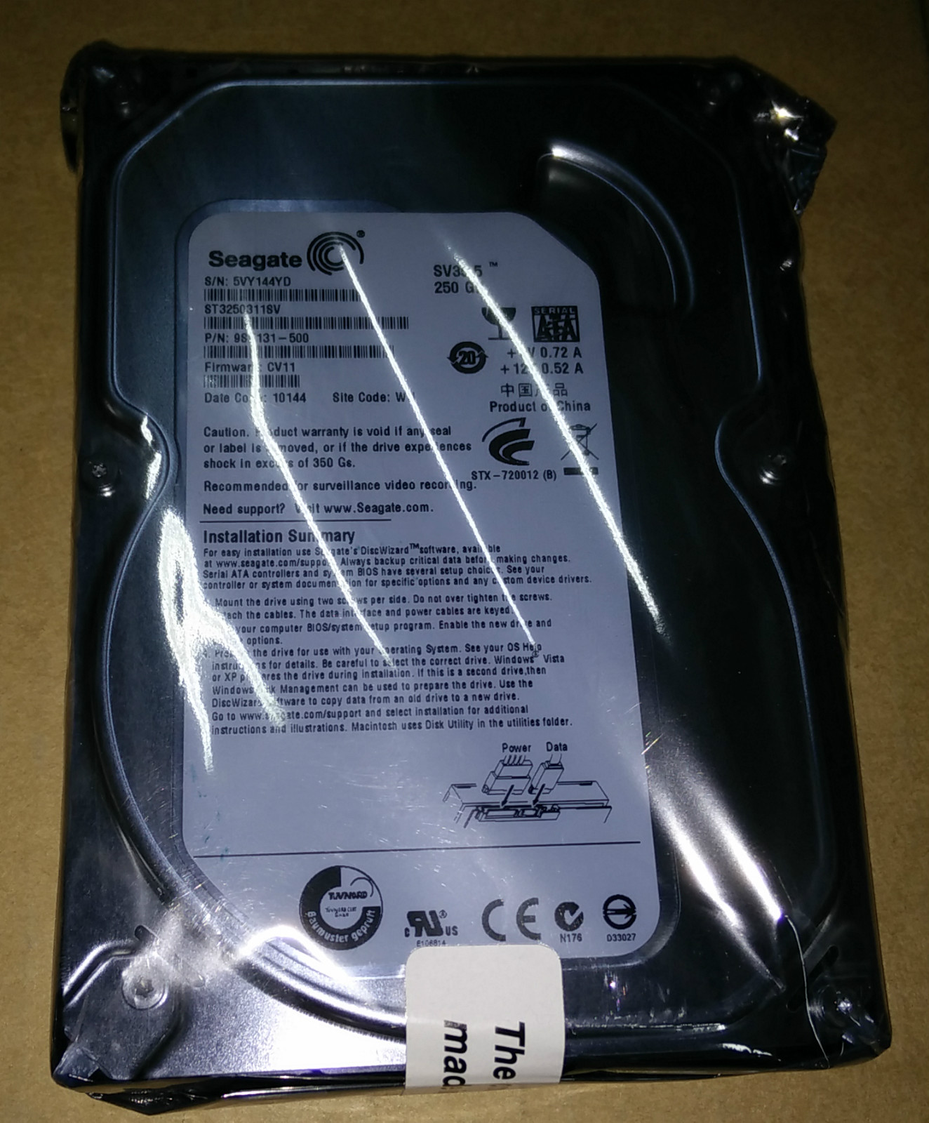Seagate Barracuda ST3250311SV 250GB 3.5" SATA Hard Disk Drive - NEW