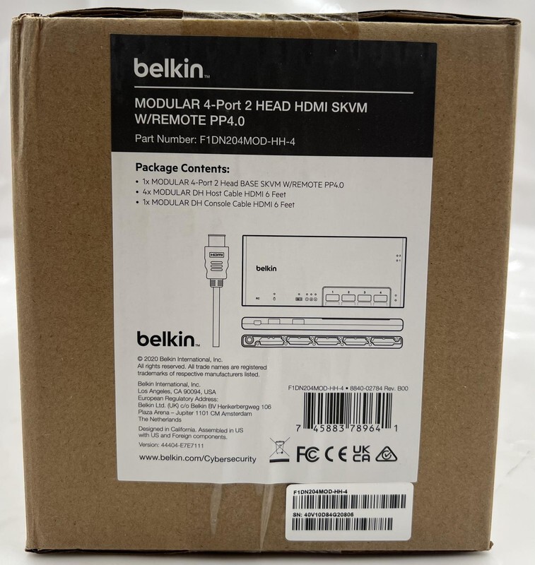 BELKIN F1DN204MOD-BA-4 4-PORT DUAL-HEAD MODULAR SECURE KVM SWITCH