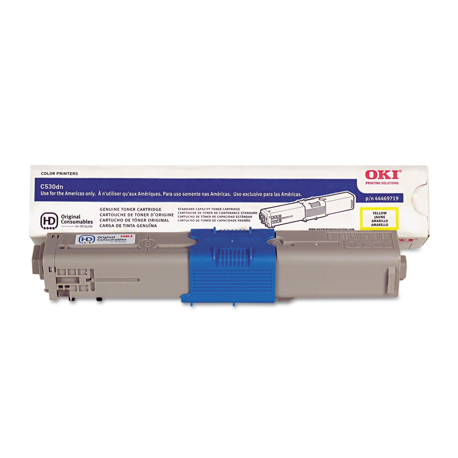 Original OKI 44469719 Yellow Toner. New Sealed Box, We Ship Fast