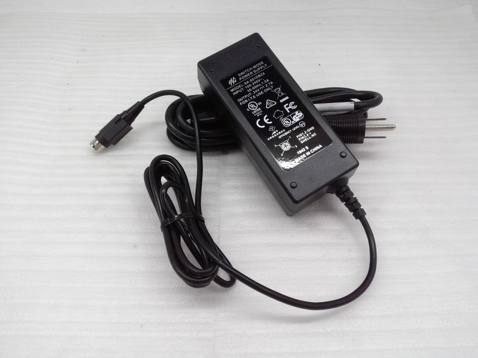 Genuine ENG 24V 2.7A 6A-601DB24 Power Supply AC Adapter 4 PIN