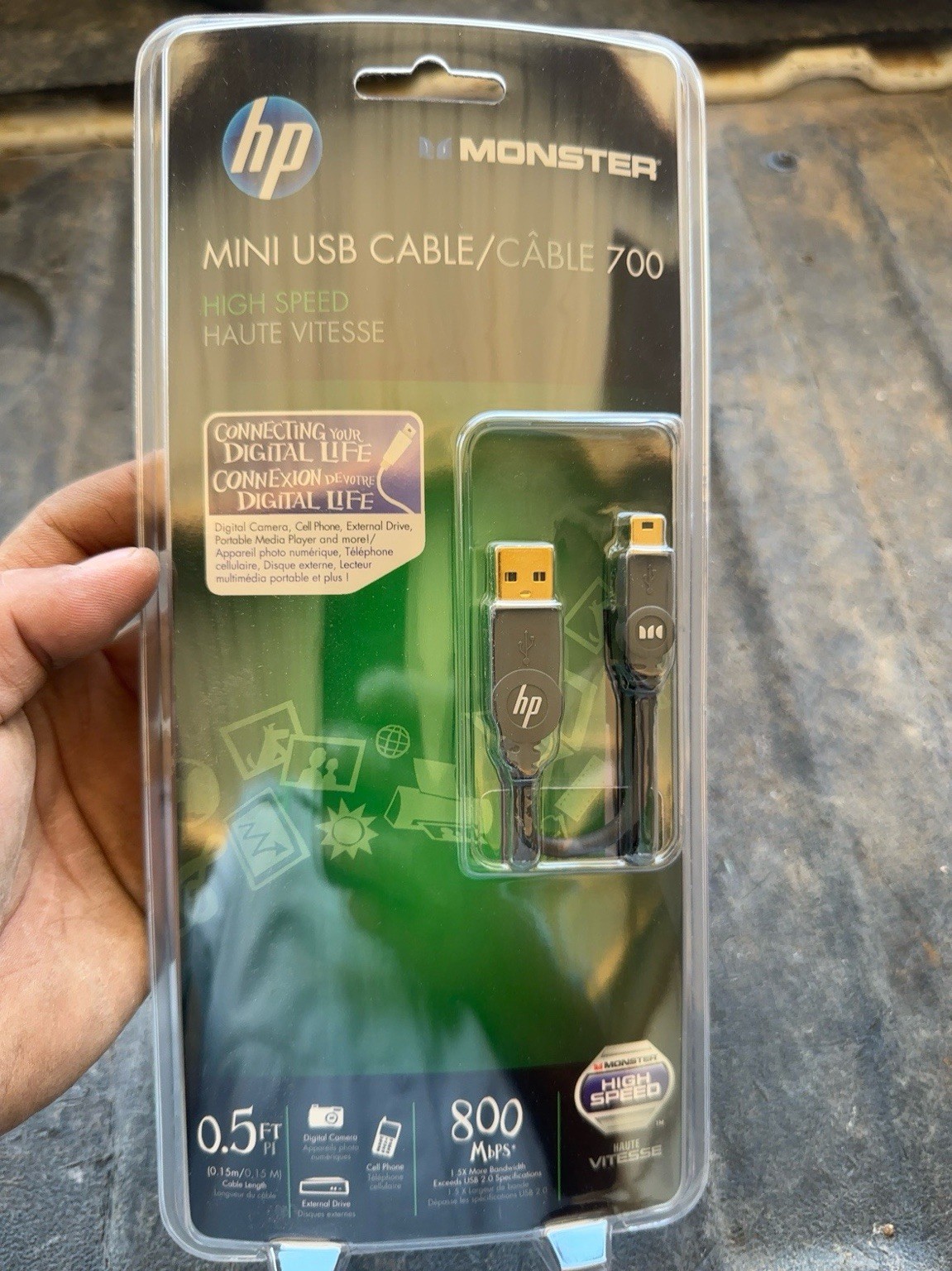 Lot of 6 HP Monster Mini USB Cable 700 High Speed 0.5FT New Sealed OEM