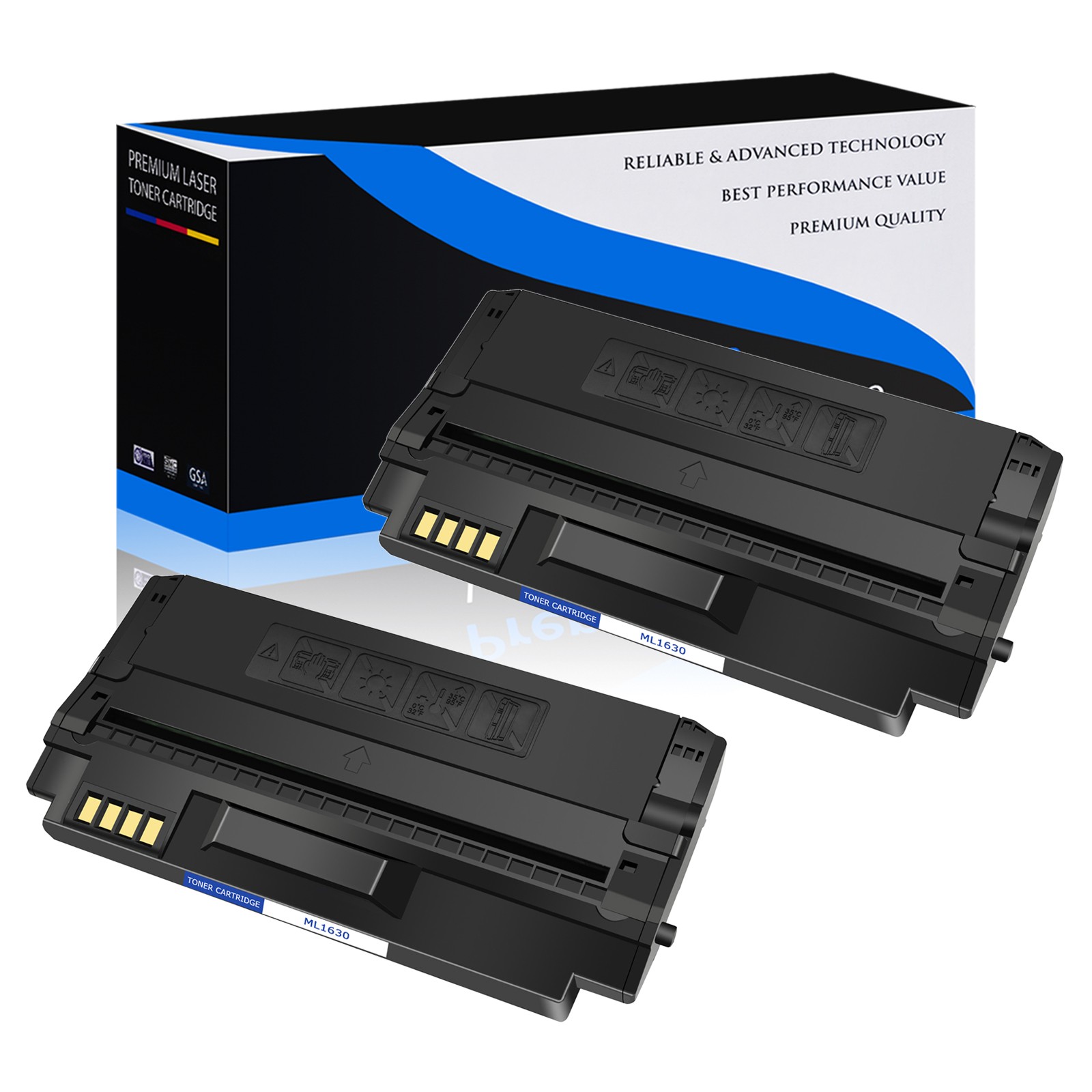 US Stock 2PK Black ML1630 Toner Cartridge for Samsung SCX-4500 SCX-4500W ML-1630