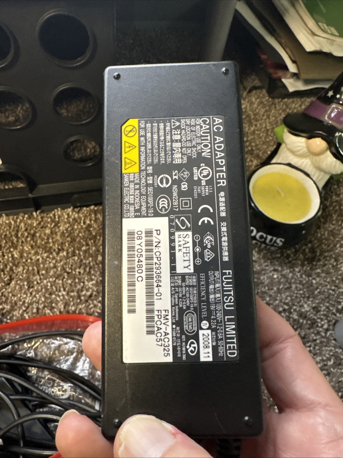 OEM Fujitsu Power Supply - FMV-AC325A - 19V 4.22A / 80W + Cord CP293664-01