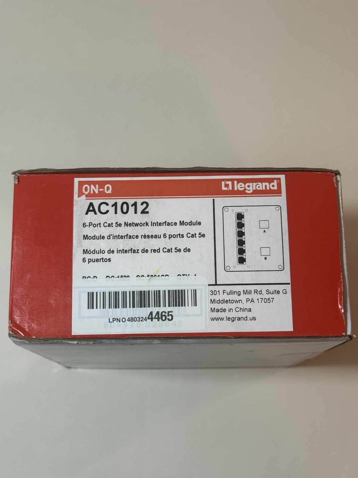Legrand ON-Q AC1012 6-Port Cat 5e Network Interface Module