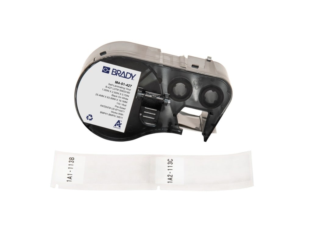 Brady M4-51-427 - Vinyl Labels, Wrap Around, for BMP41 & M5 Printers, 2.5' H x