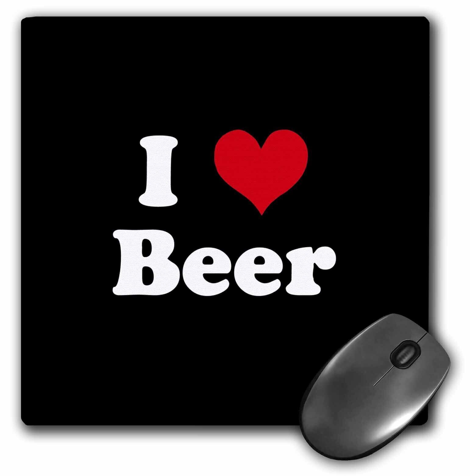 3dRose I Love Beer MousePad