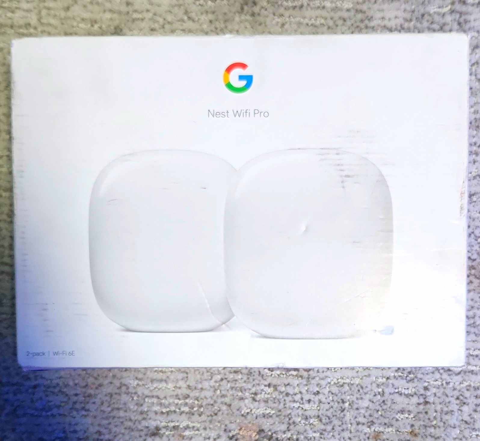 Google Nest Wifi Pro Tri-Band Wi‑Fi 6E Mesh Router 2-Pack White Ethernet