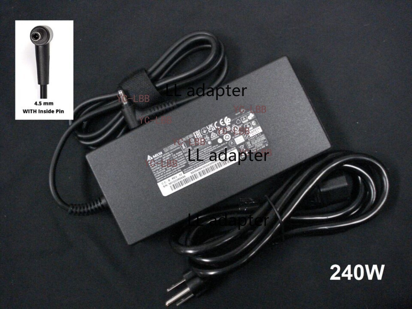 Genuine Delta 240W 20W AC Power Adapter for MSI 957-15CK1P-101 ADP-240EB D 4.5mm