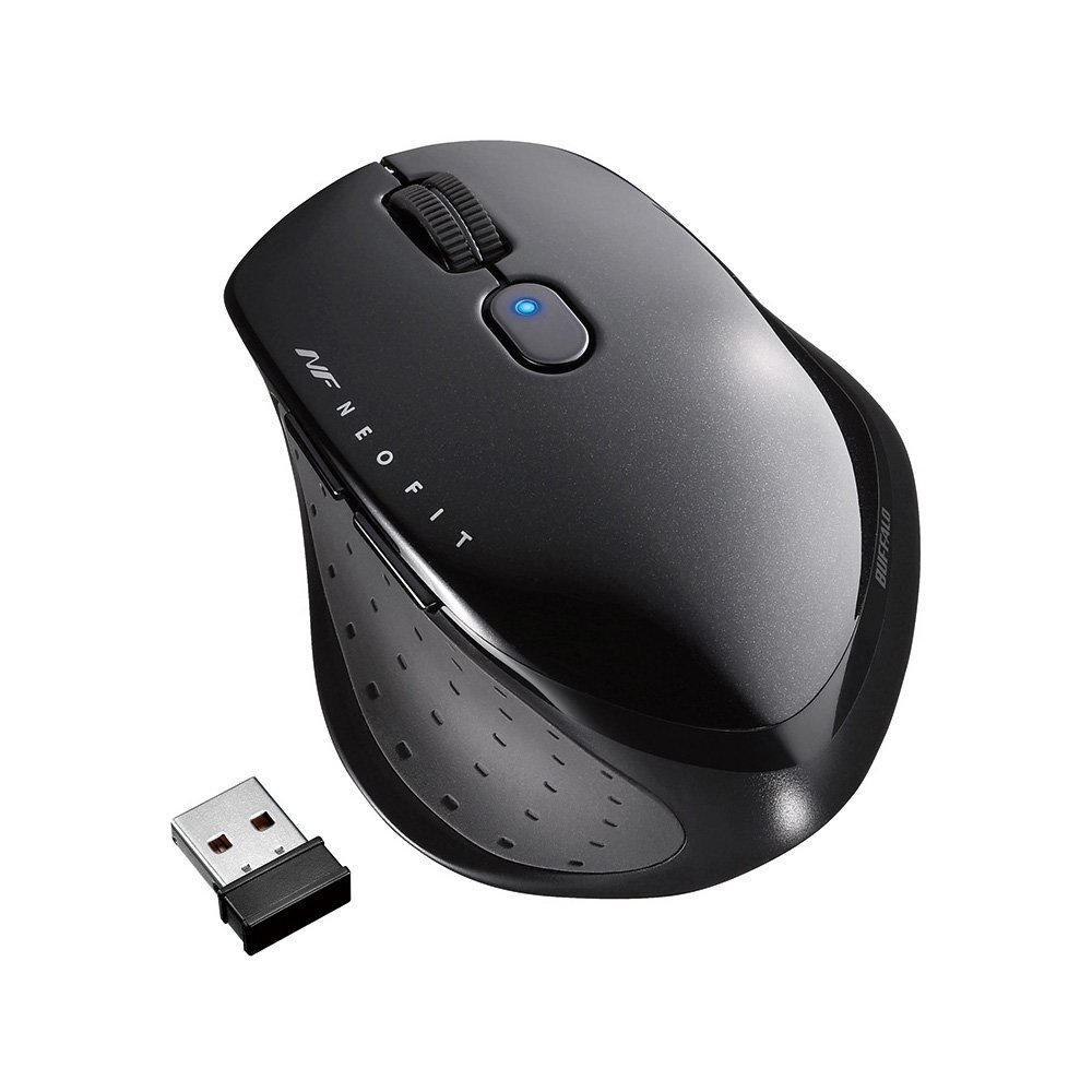 Buffalo BUFFALO Wireless BlueLED 5 Button Neo Fit Mouse M Size Black
