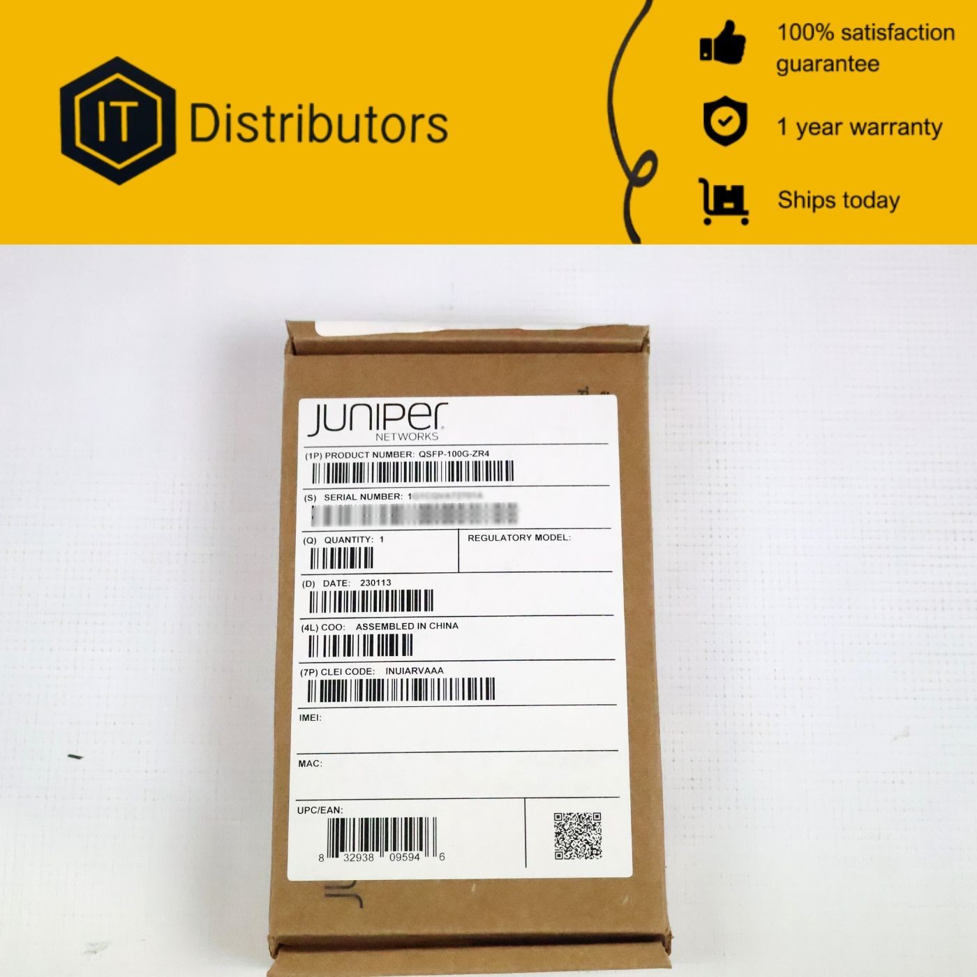 Juniper QSFP-100G-ZR4 / New / 5 Year Warranty / Ships Today