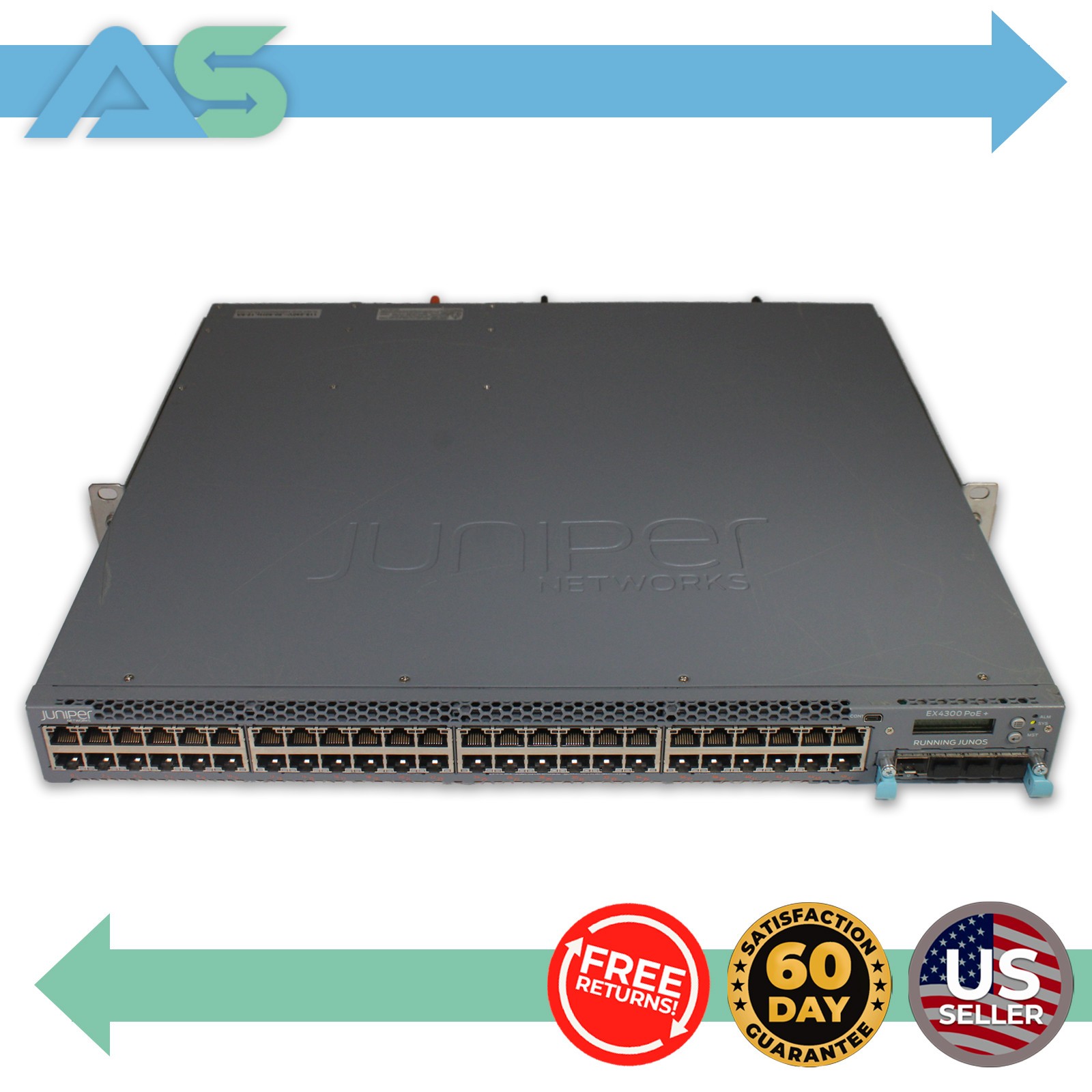 Juniper Networks EX4300-48P 48-Port PoE+ Gigabit Managed Ethernet Switch Layer 3