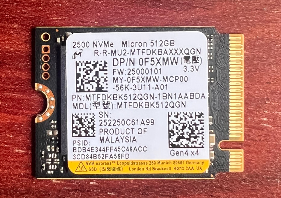 Lot of 100 MICRON MTFDKBK512QGN-1BN1AABDA - 512GB SSD Module, Gen4x4, NVMe