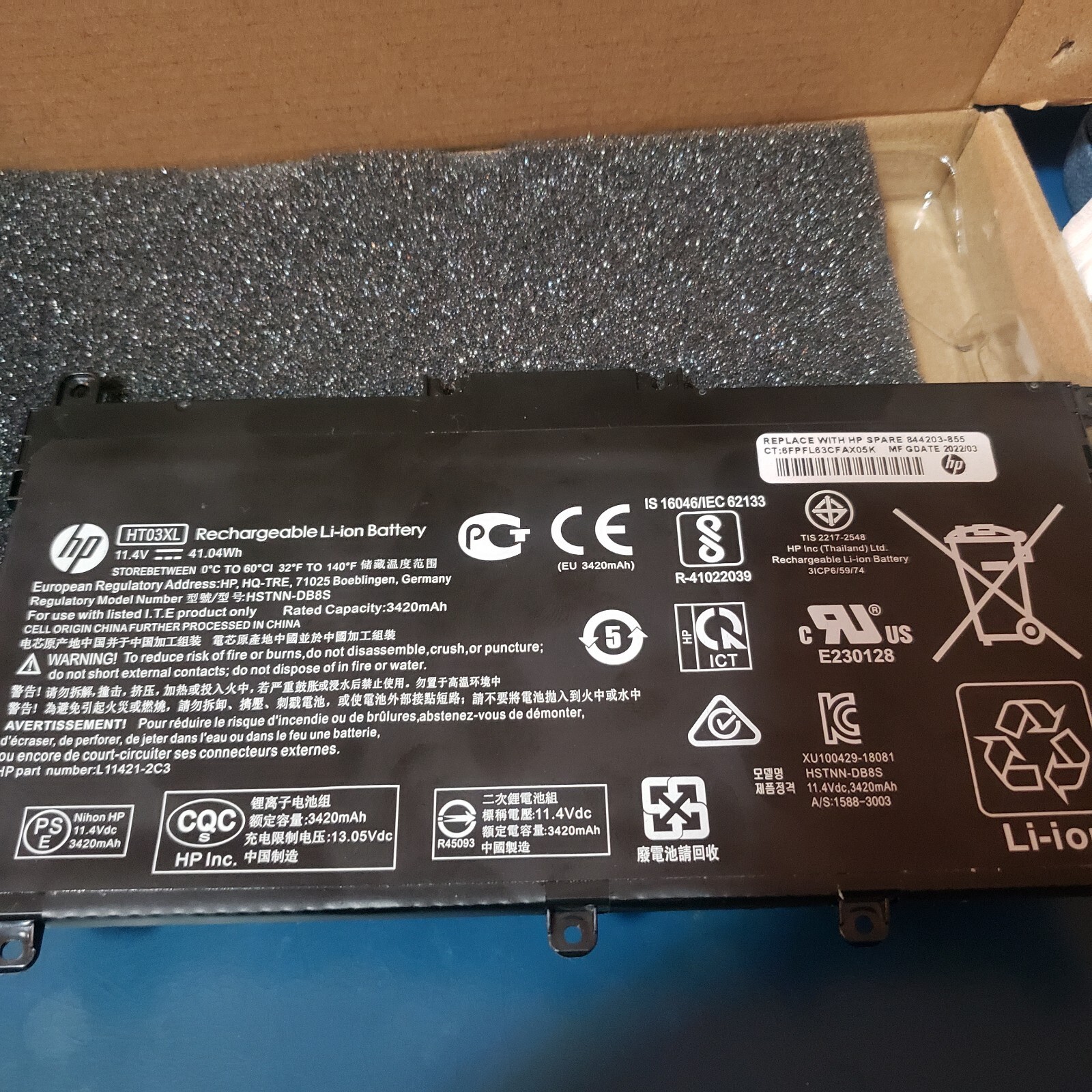 Genuine HT03XL HTO3XL L11119-855 Battery for HP Pavilion 15-DA 15-DB 15-DW 15-DY