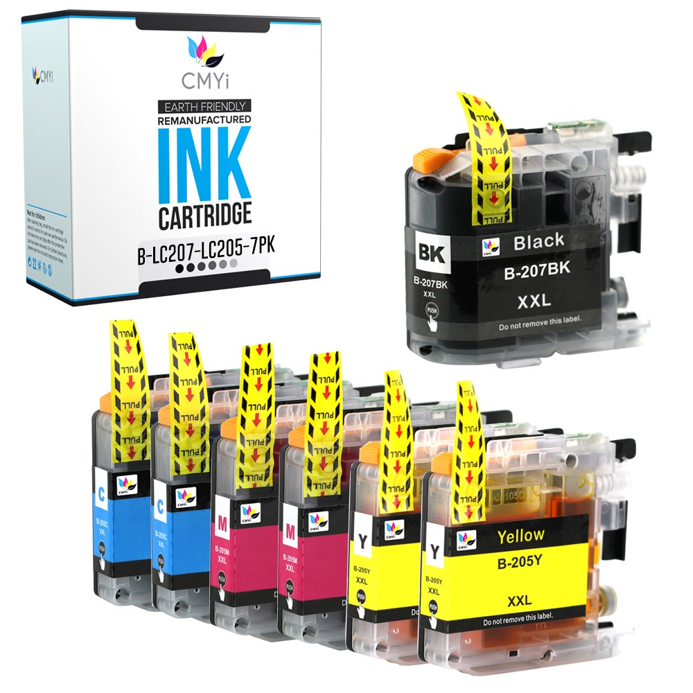 7PK Compatible CMYi LC207 LC205 Ink Cartridges Combo fits Brother MFC-J4620DW