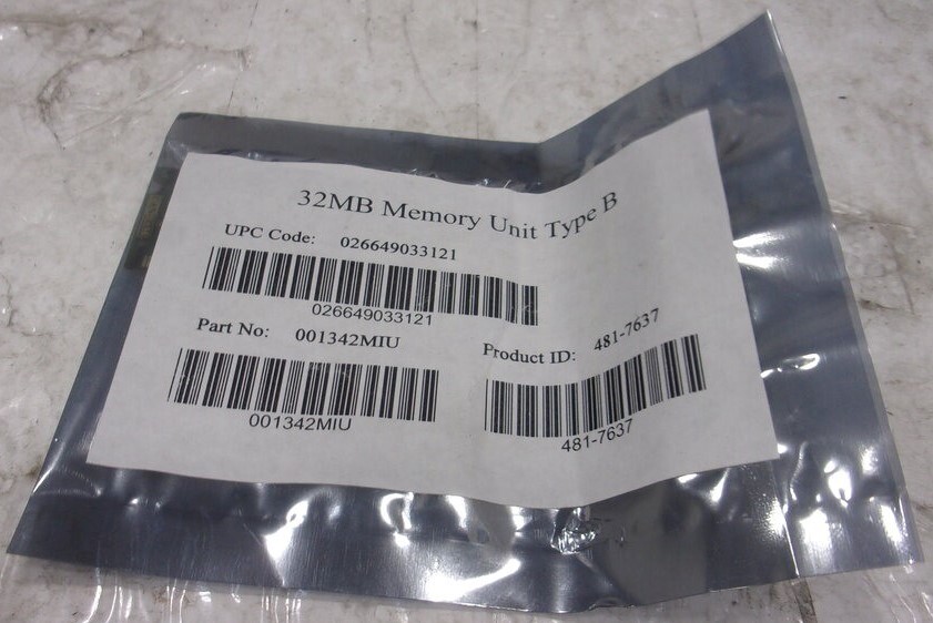 NEW SEALED BAG Generic 481-7637 001342MIU Memory Unit Type B 32MB
