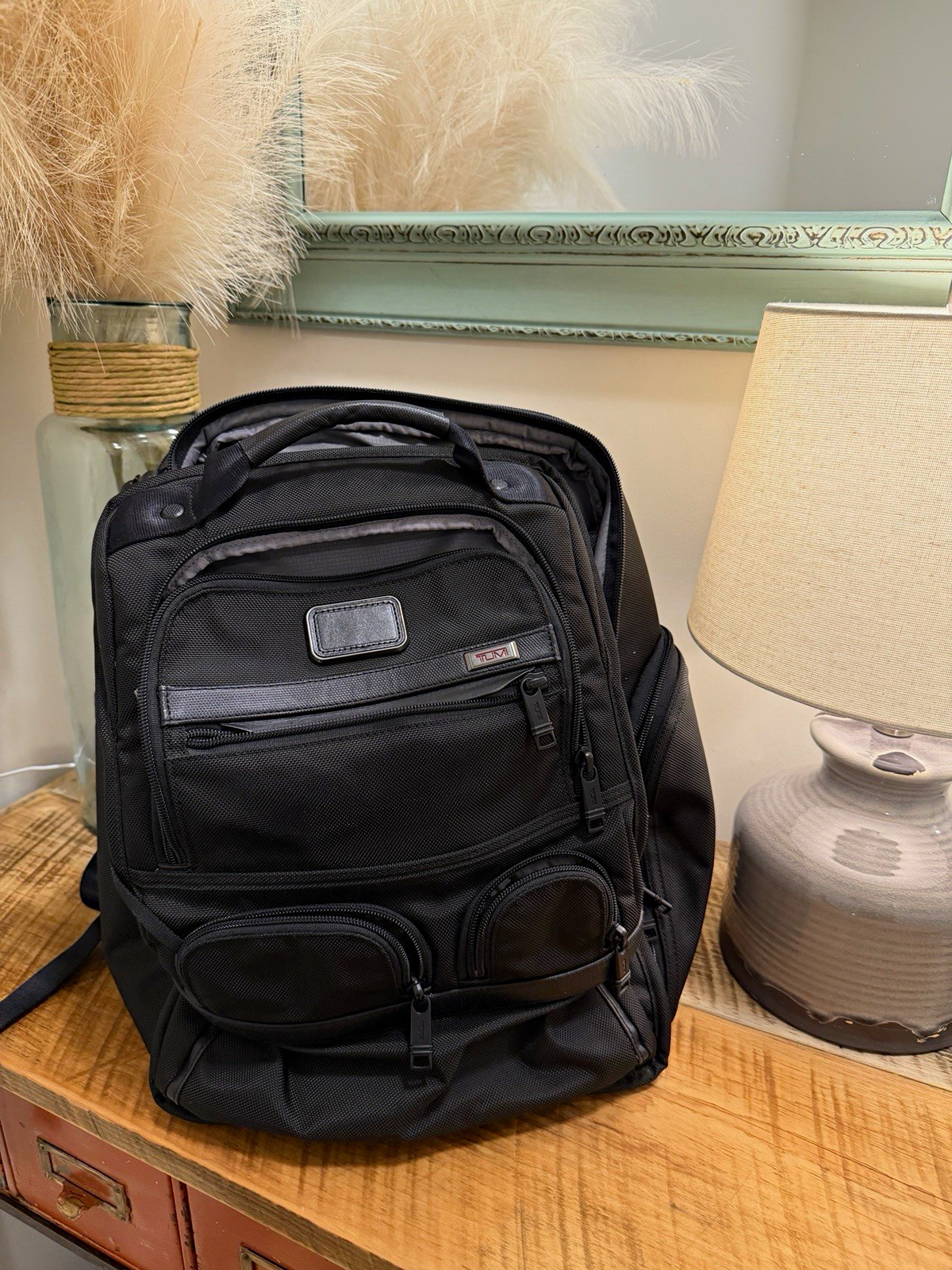 TUMI Black Nylon Laptop Backpack Padded Fits Up to 15 in Laptop