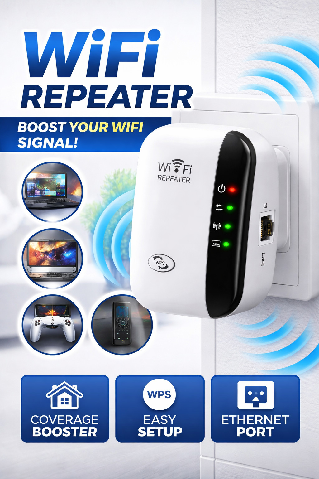 Extensor Wifi Amplificador De Señal Para El Hogar 50 Dispositivos Repetidor 2025