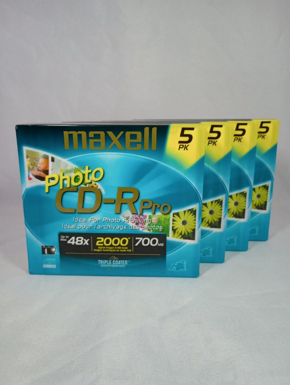 Maxell Photo CD-R Pro 48x 700mb 5 Pack Triple Coated New Sealed Lot 4 20 Total