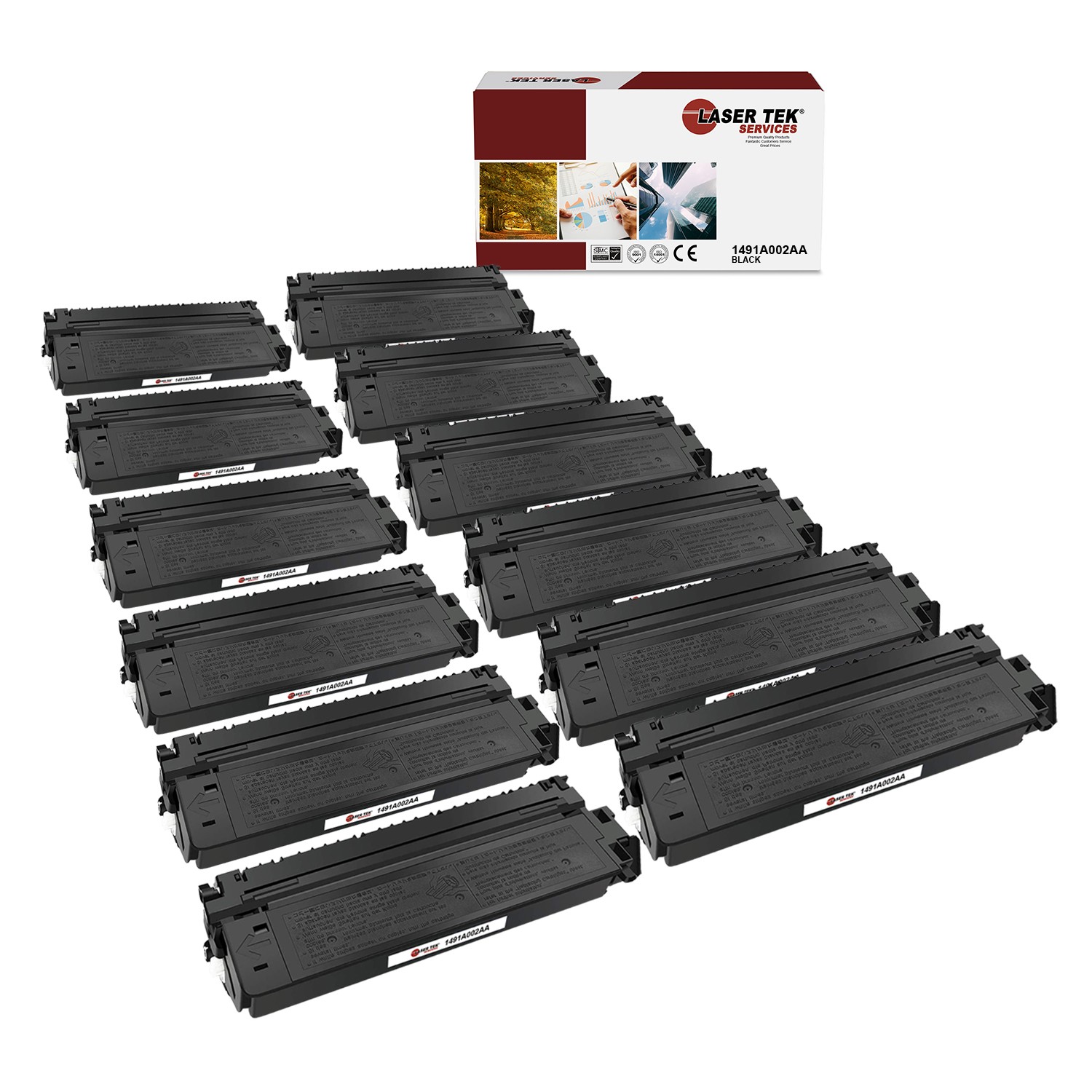 12Pk LTS E40 1491A002AA Black Compatible for Canon PC 140 160 170 300 310 Toner
