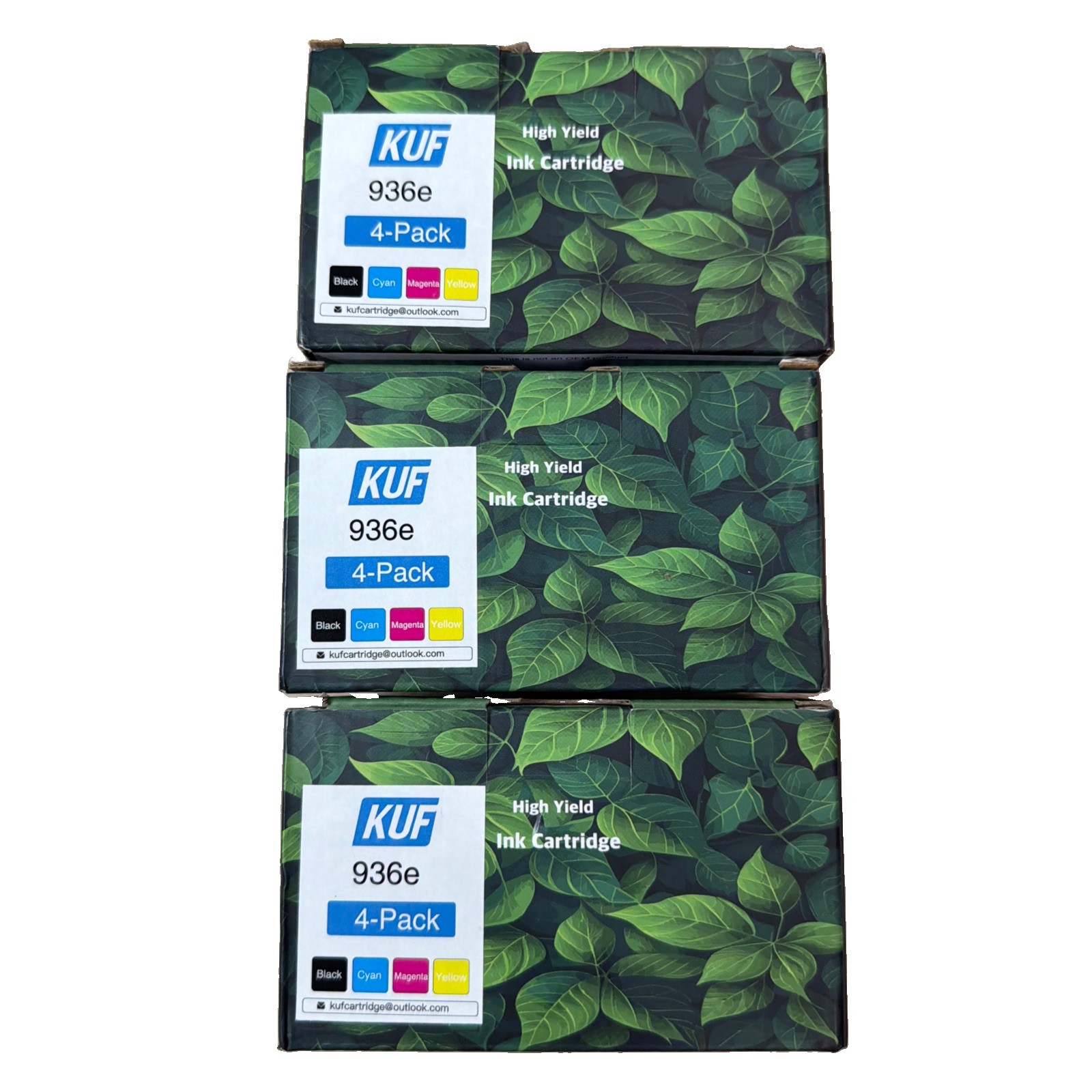 Three 936E High Yield Ink Cartridges (4-Pack) Black/Yellow/Magenta/Cyan Lot