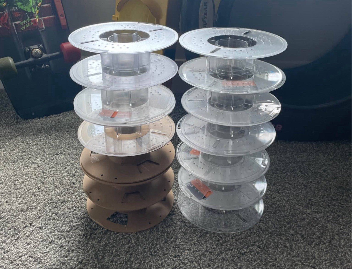 Lot of 16 Empty Clear Plastic 1.75mm 3D Printer Filament Spools