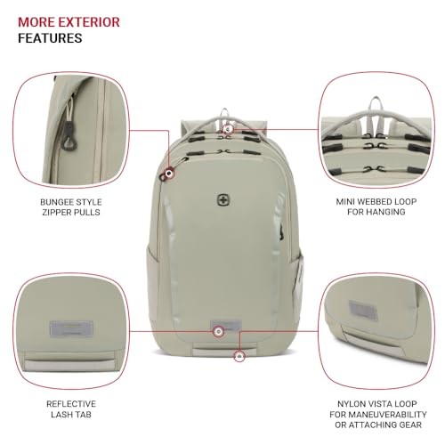 SAGE GRAY - SWISSGEAR SHIELD LAPTOP BACKPACK, SAGE GRAY, 18.5"X12"X6"