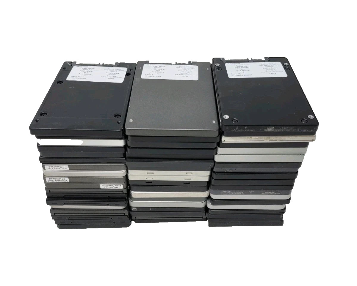Lot of 100 Mixed Brand SATA SSD | 2.5" | 120GB/128GB/