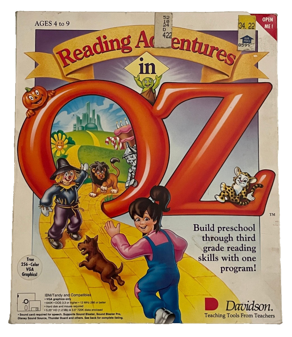 Vintage Reading Adventures In Oz 5.25" 3.5" Floppy Discs Davidson Ages 4-9