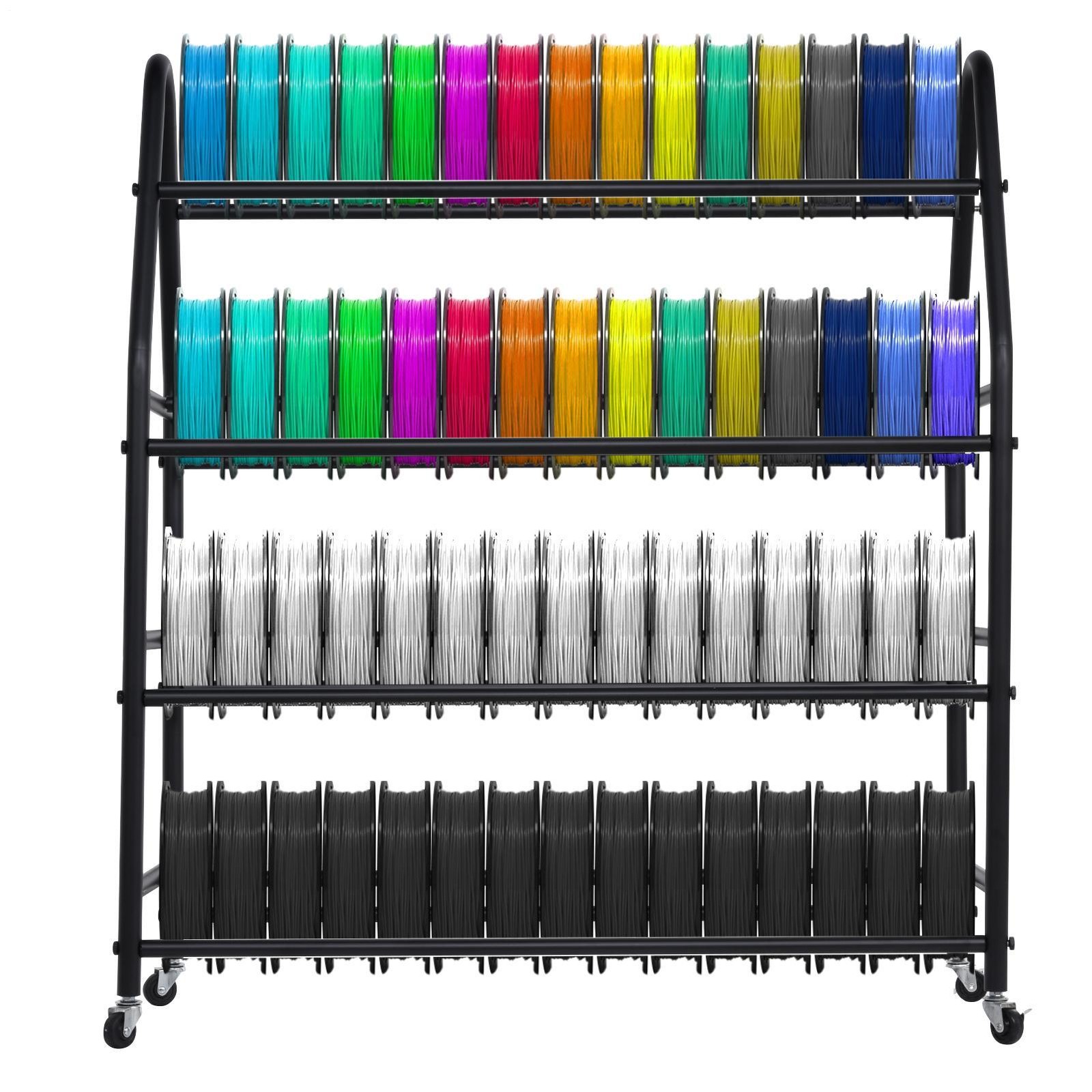 4-Tier 3D Printer Filament Storage Rack with Wheels for Filaments