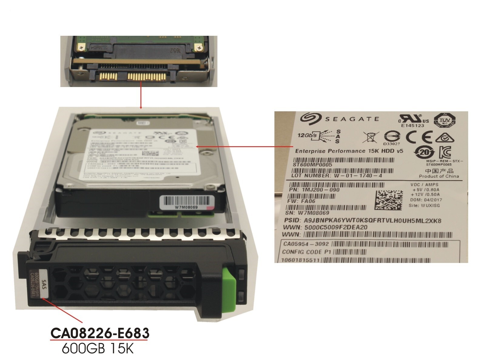 Fujitsu ETERNUS CA08226-E683 CA05954-3092 10601815511 600GB