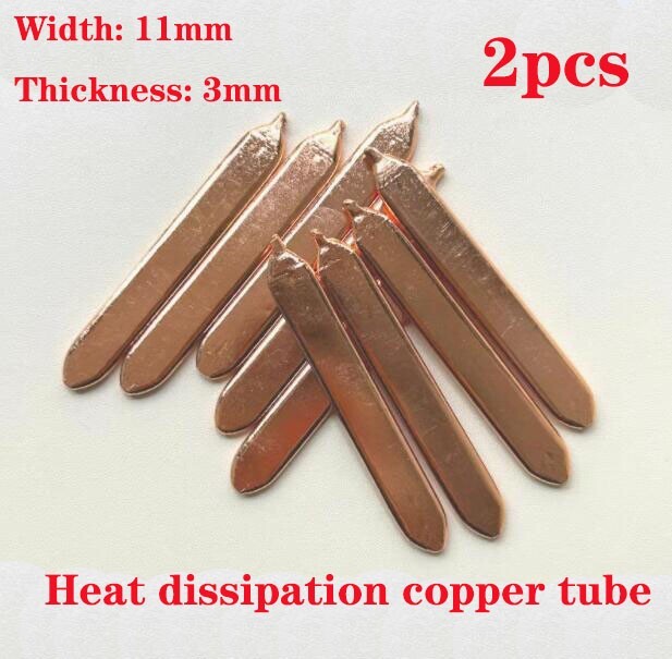 2PCS Copper Flat Heat Pipe for Cooling Laptop Heatsink 11mm * 3mm * L50-400mm