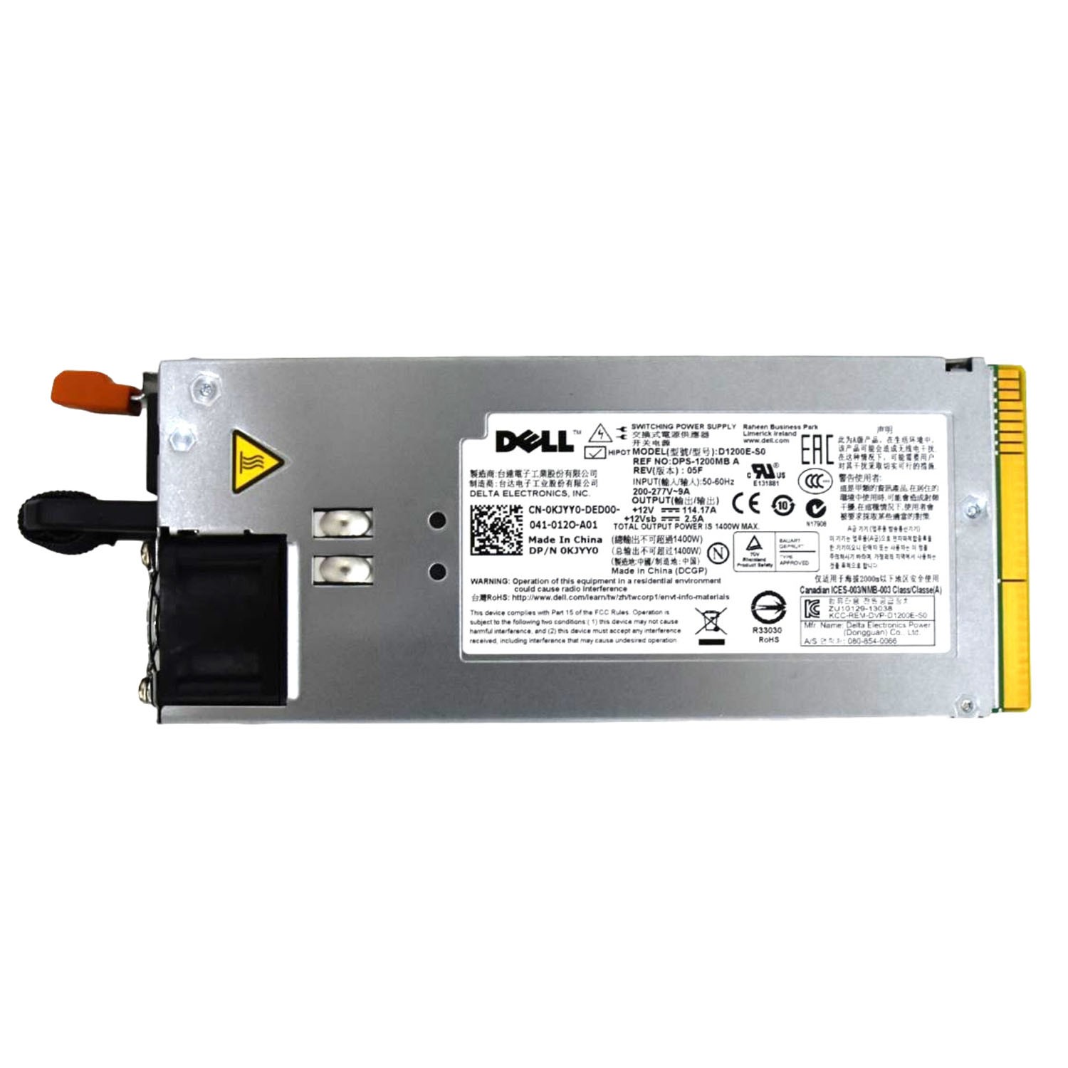 Dell Platinum Rated 80+ Platinum 94% 1400W Server Power Supply KJYY0 4V04J MYV71