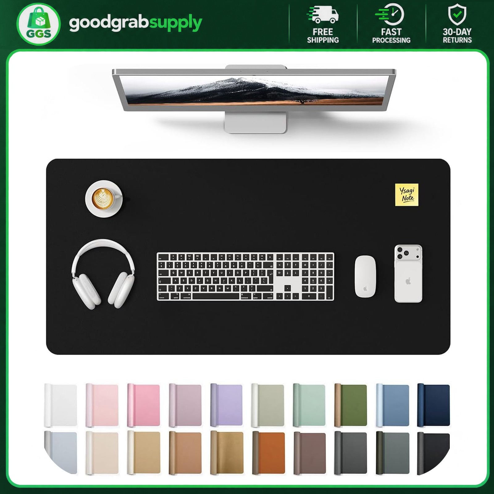 Desk Protector Leather Large Mouse Pad Non-Slip PU Leather