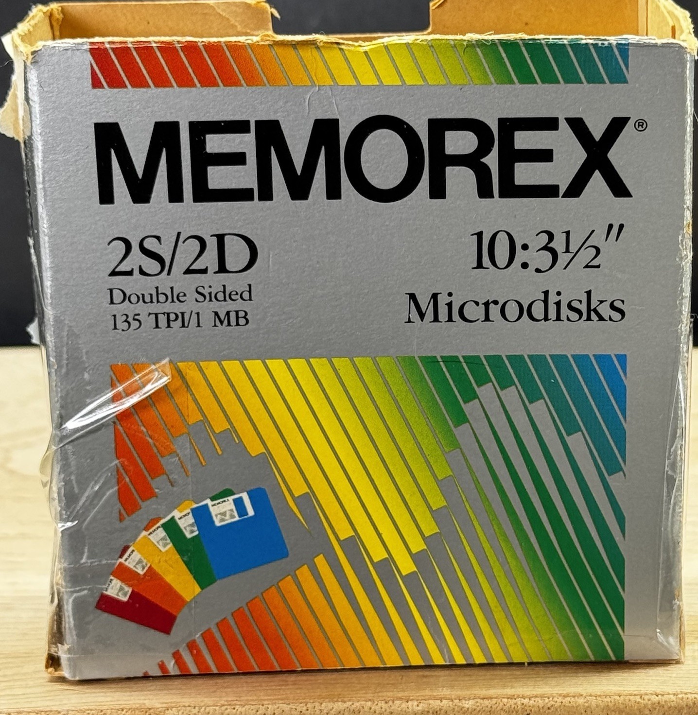 5 Memorex 3.5" 2S/2D Double Sided Micro Disks 135 TPI/1 Original Box Vtg 1992