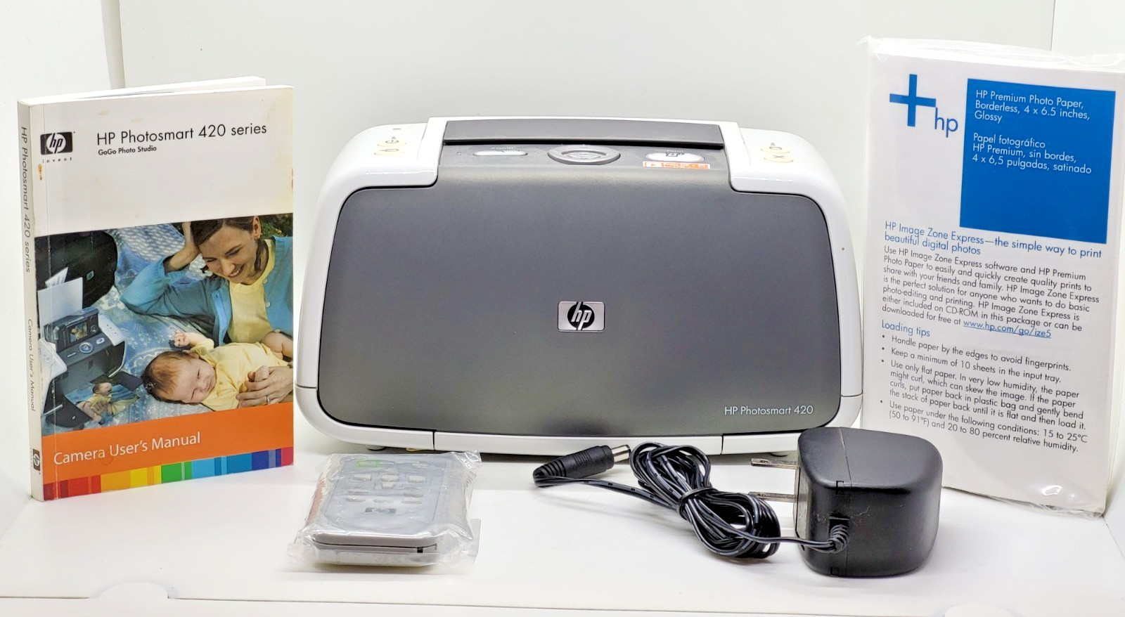 HP Photosmart 420 Series Printer, GO GO Photo Studio Printer W/Remote & Case