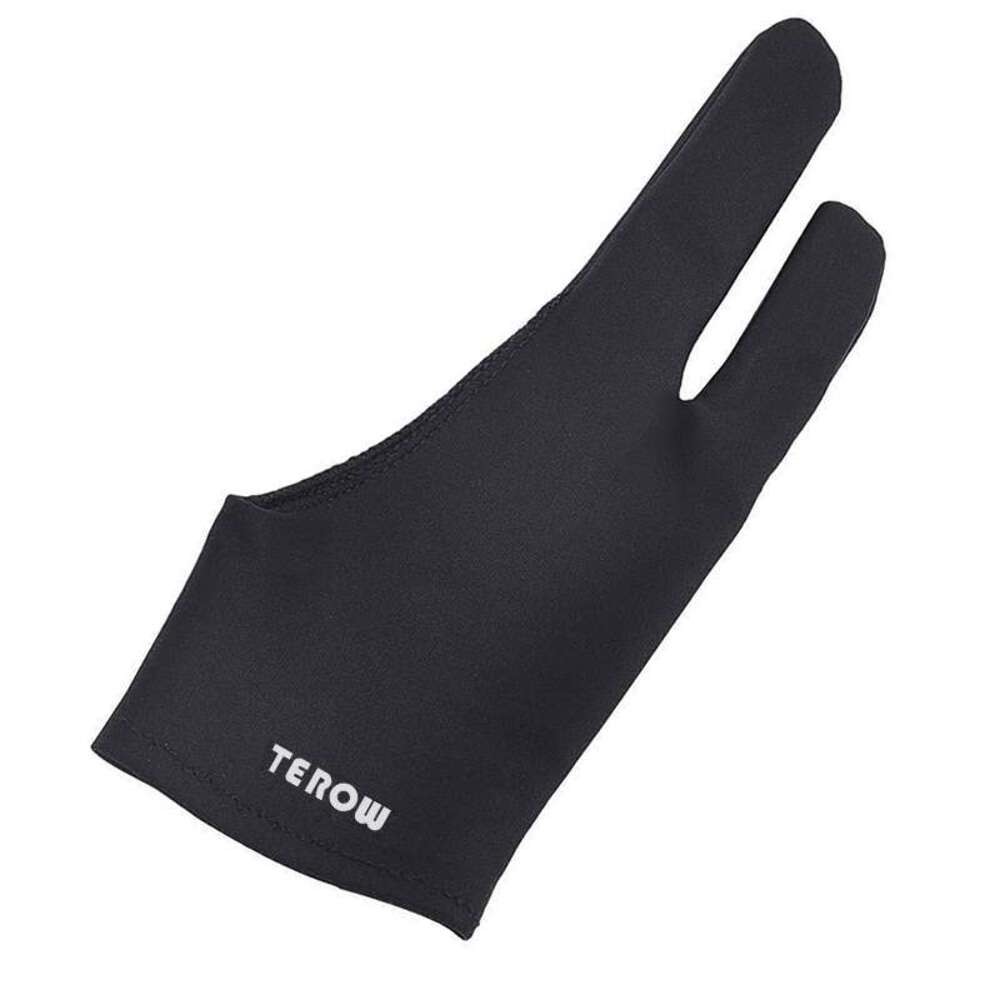 Terow 2-Finger Artist Glove for Drawing Tablets & iPad – Anti-Smudge, Fits Left