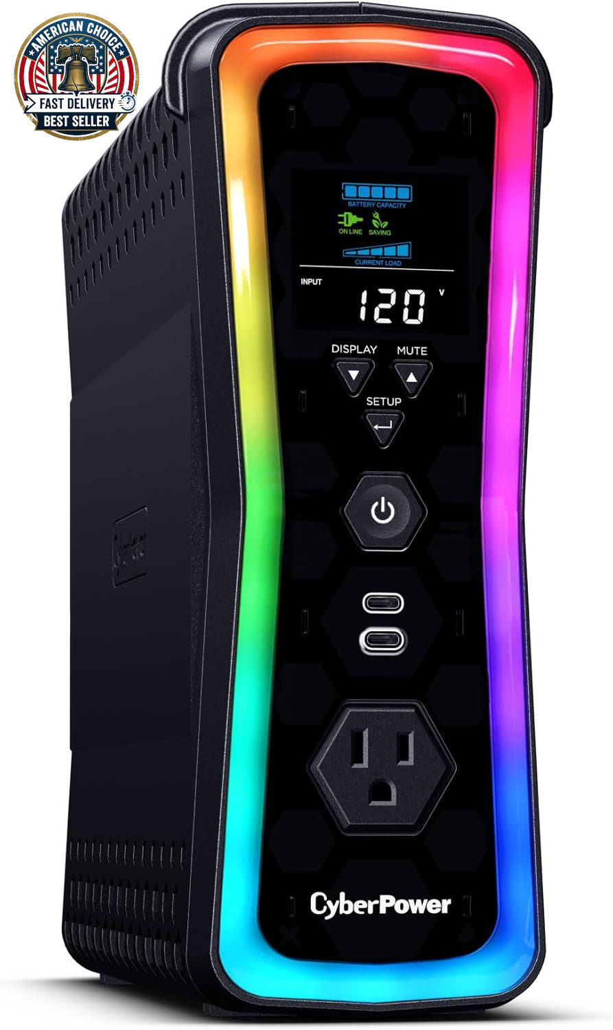 Cyberpower GX150C2-E Gaming UPS Battery Backup and Surge Protector, 1500VA/1000W