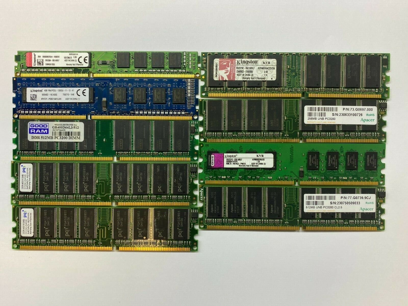 9 pcs RAM for PC  -tested