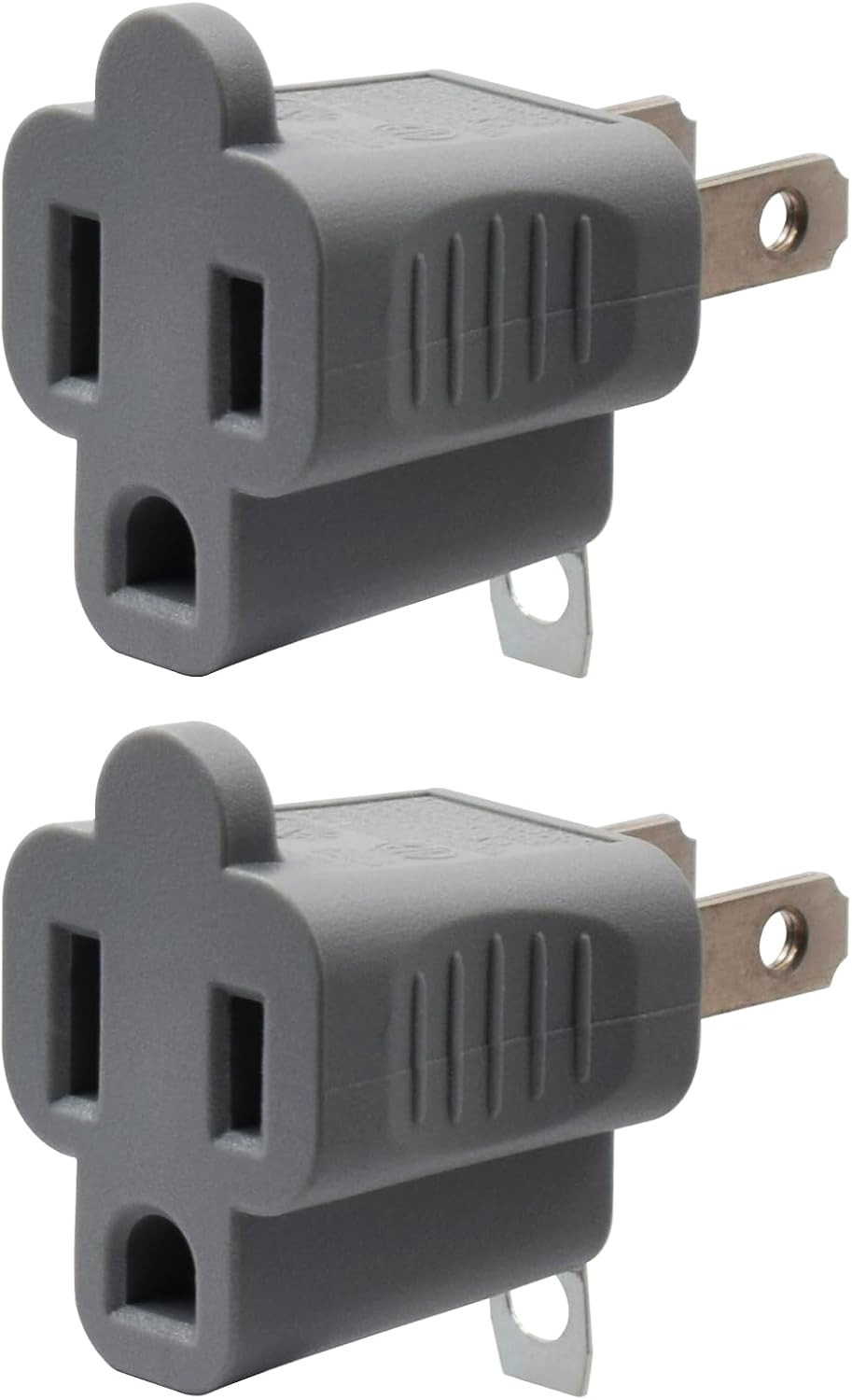 2 Prong to 3 Prong Adapter, 3 to 2 Prong Converter, Polarized Grounding Plug ...