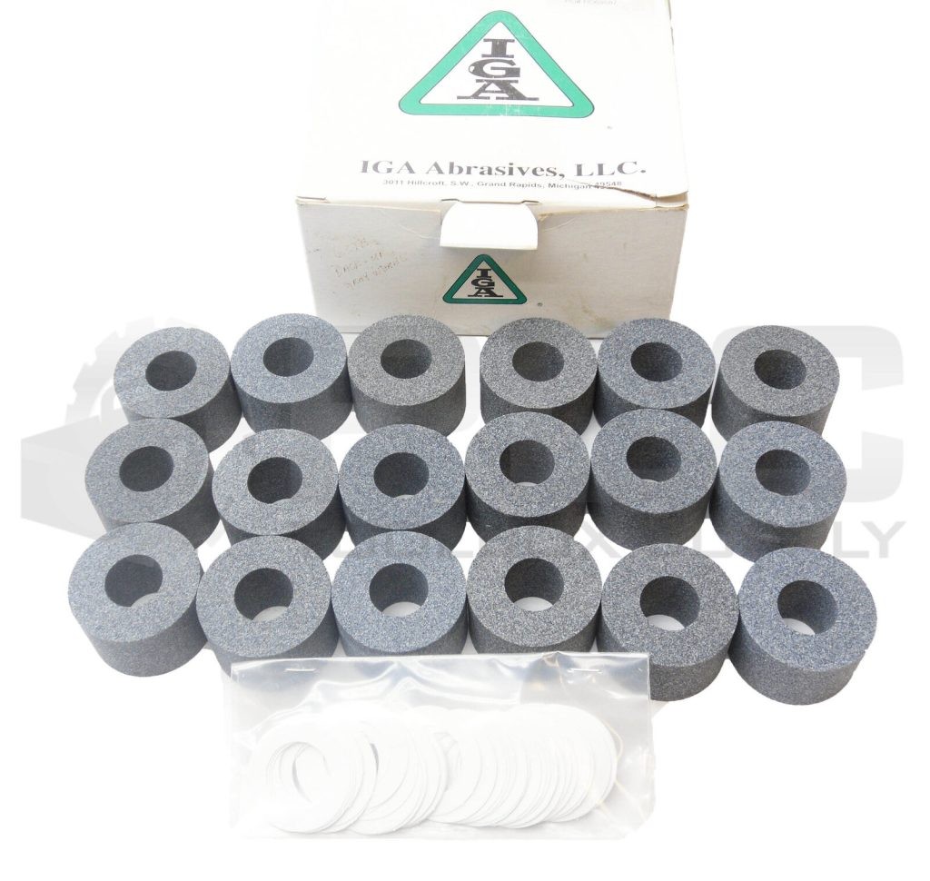 NEW BOX OF 18 IGA ABRASIVES 25A80-L11-V17 GRINDING WHEEL 2.0x1.250x.875 PO69587