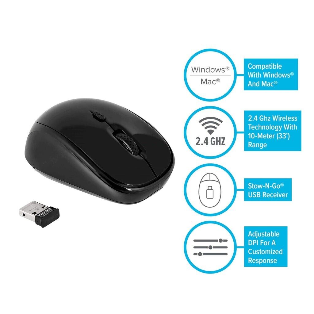 Targus Blue Trace 2.4 GHz Wireless Mouse Black AMW50US