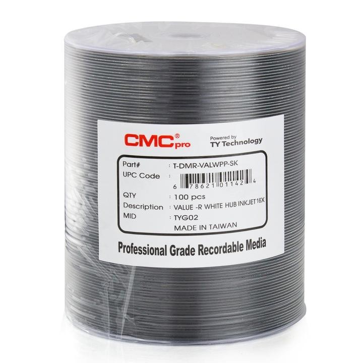 100 JVC Taiyo Yuden CMC Pro 16X White Inkjet Printable Value DVD-R Disc